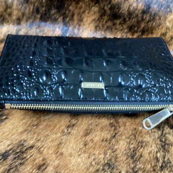 Brahmin Black Croc Print Wristlet/Clutch